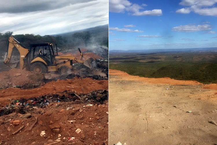 Município de Caririaçu realiza limpeza no lixão e acaba com cortina de fumaça