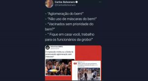 Carlos Bolsonaro confunde imunização do BBB com vacina e critica a Globo