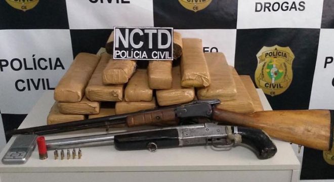 Polícia Civil prende em Crato membro de grupo criminoso com muitas drogas e armas