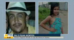 Menina de 9 anos morre abraçada ao pai ao ser baleada dentro de casa na Paraíba