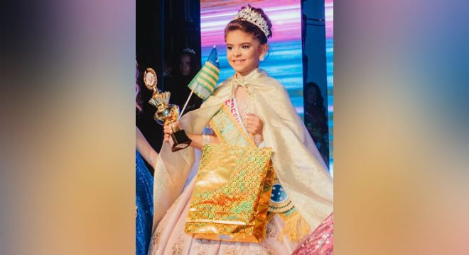 Mini Miss Brasil de 7 anos é a primeira nordestina a representar o país no concurso mundial